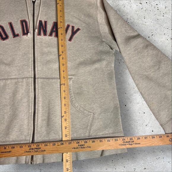 Y2k Old Navy Logo Full Zip Hoodie Gray‎ Hooded Sweatshirt Spell Out Size XL - Picture 7 of 10